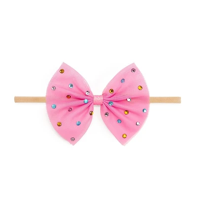 Sweet Wink Baby Girls Raspberry Rhinestone Bow Baby Headband