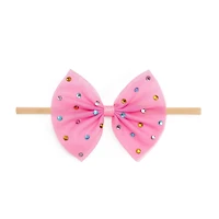 Sweet Wink Baby Girls Raspberry Rhinestone Bow Baby Headband