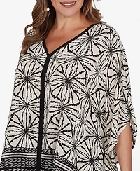 Ruby Rd. Plus Geo Border Print Crepe T-Shirt