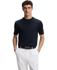 Boss by Hugo Men's Cotton Regular-Fit Jacquard Structure T-Shirt