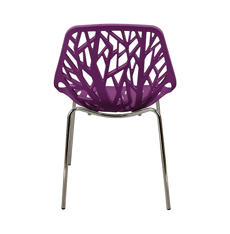 LeisureMod Modern Asbury Dining Chair w/ Chromed Legs