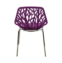 LeisureMod Modern Asbury Dining Chair w/ Chromed Legs