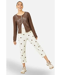 Yumi Women's Spot Print Cotton Canvas Chinos