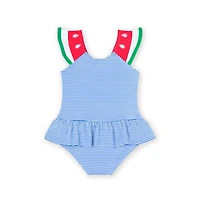 Florence Eiseman Toddler Girls Seersucker Swimsuit with Watermelon