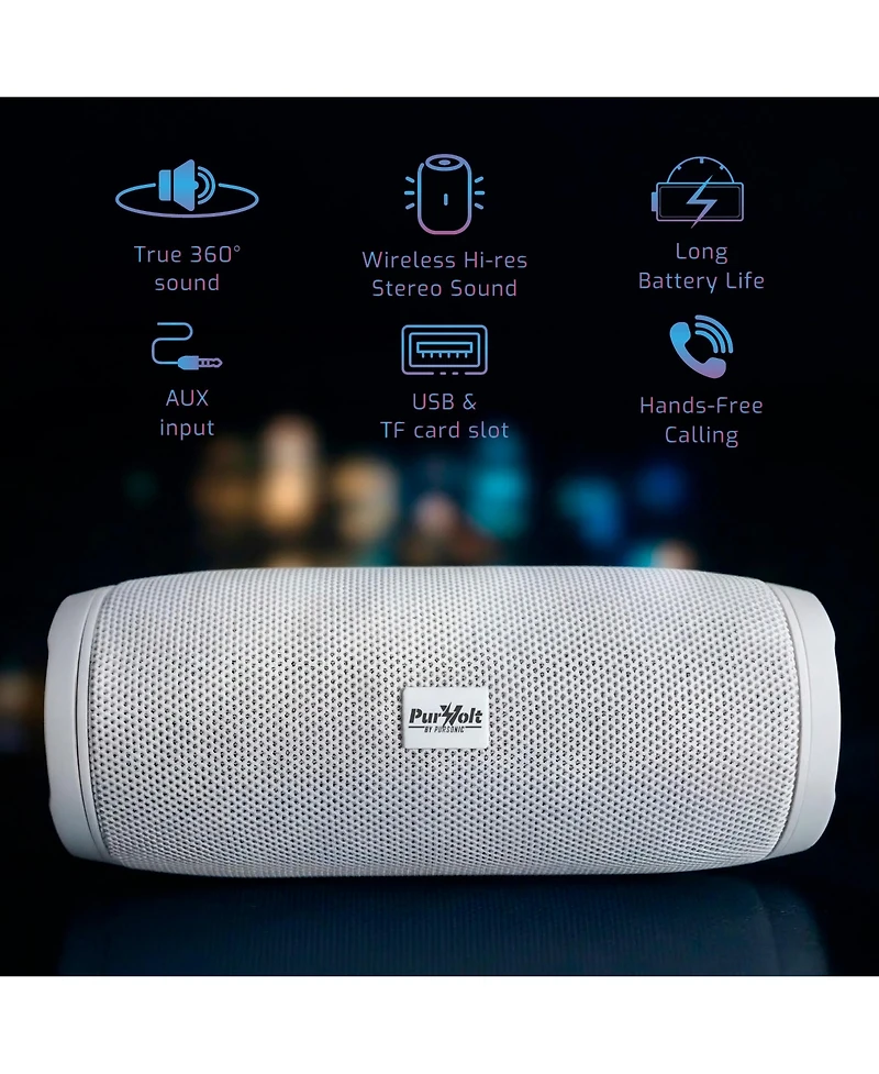 Pursonic Peak Wireless Speaker and Pursonic Waterproof Wireless Speaker Bundle - 360degree(s) Hi-Res Sound Anywhere, Anytime