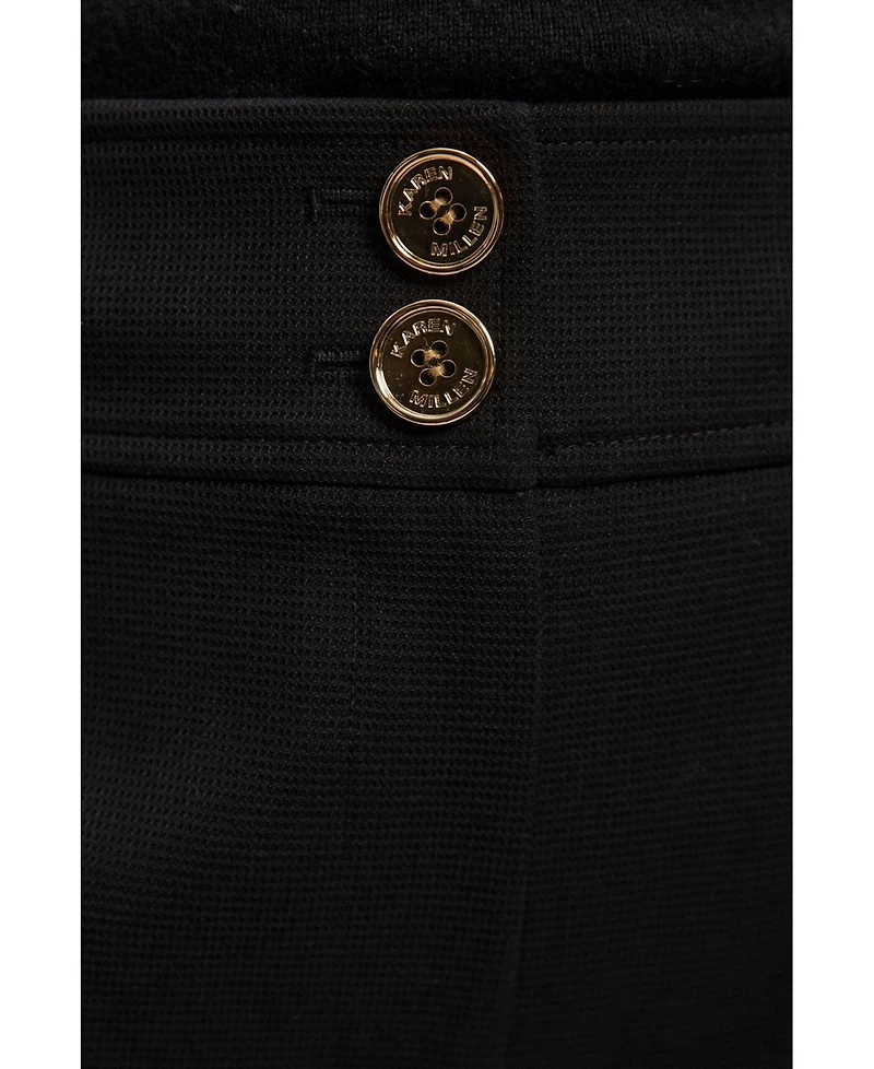 Karen Millen Women's Textured Stretch Straight Leg Trouser