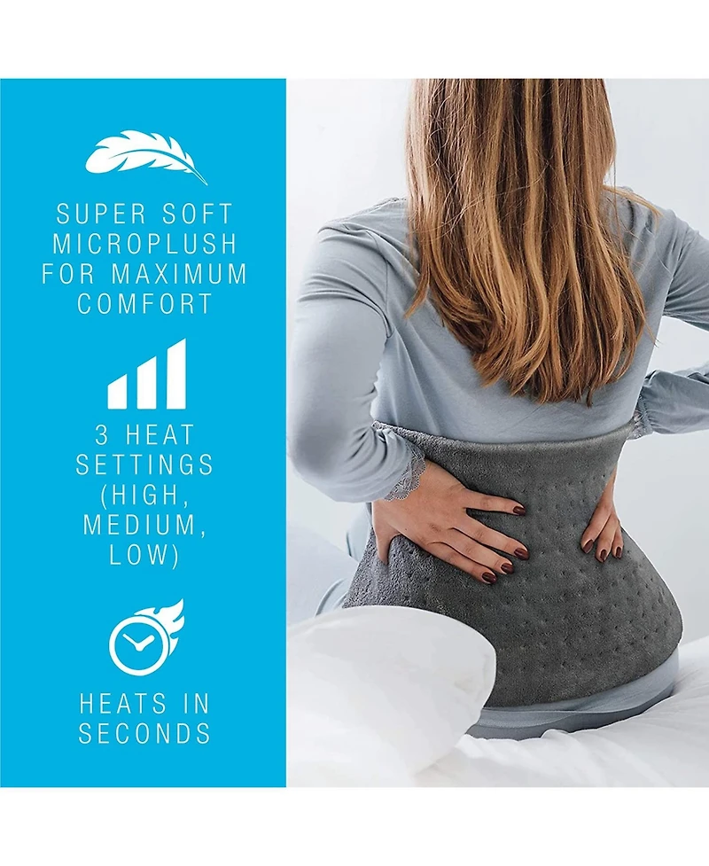 Pursonic Extra Large Heating Pad and Rechargeable Stomach and Back Massager