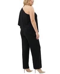 Ny Collection Plus Cape-Top Knit Jumpsuit