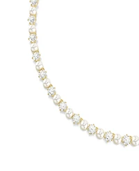 Swarovski Gold-Tone Plated Cubic Zirconia Tennis Necklace