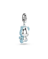 Swarovski Rhodium-Plated Playful Teddy Bear Charm