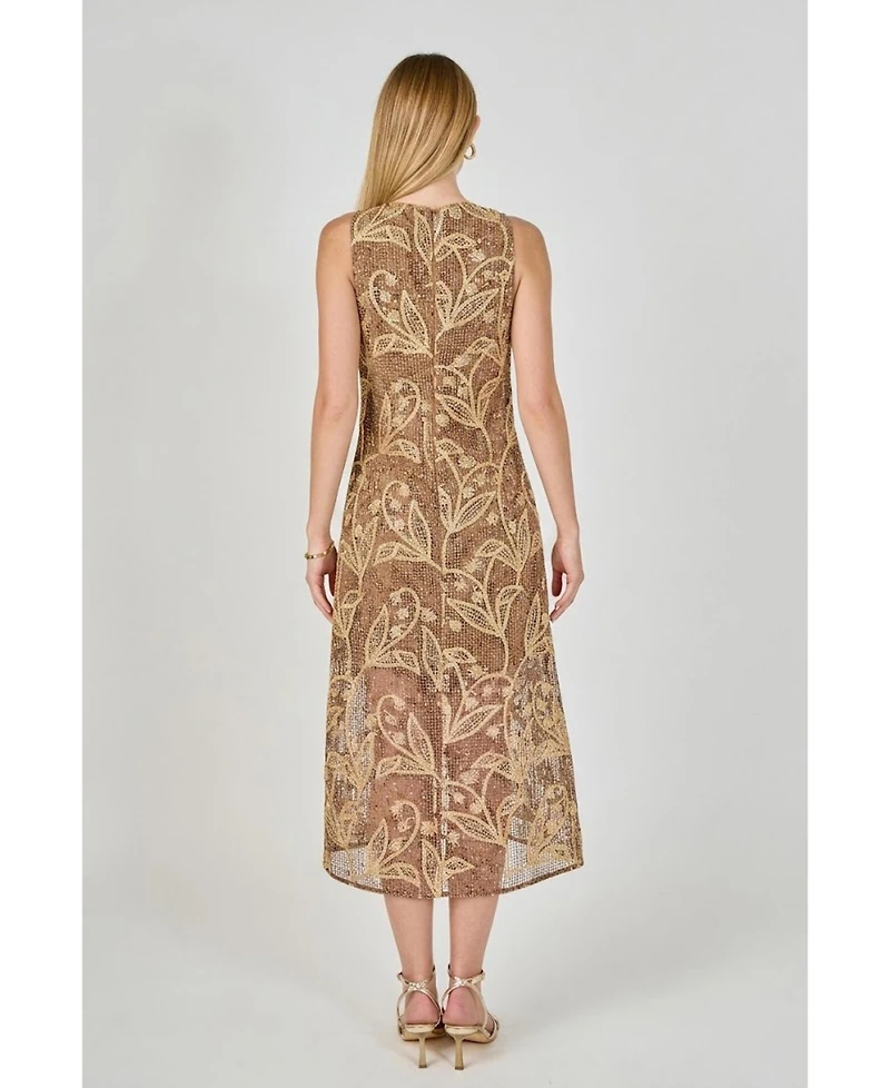 endless rose Women's Textured Sleeveless Maxi Dress
