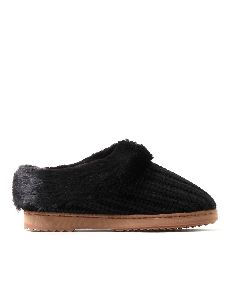 Dearfoams Women's Hannah Festive Knit Clog Slippers
