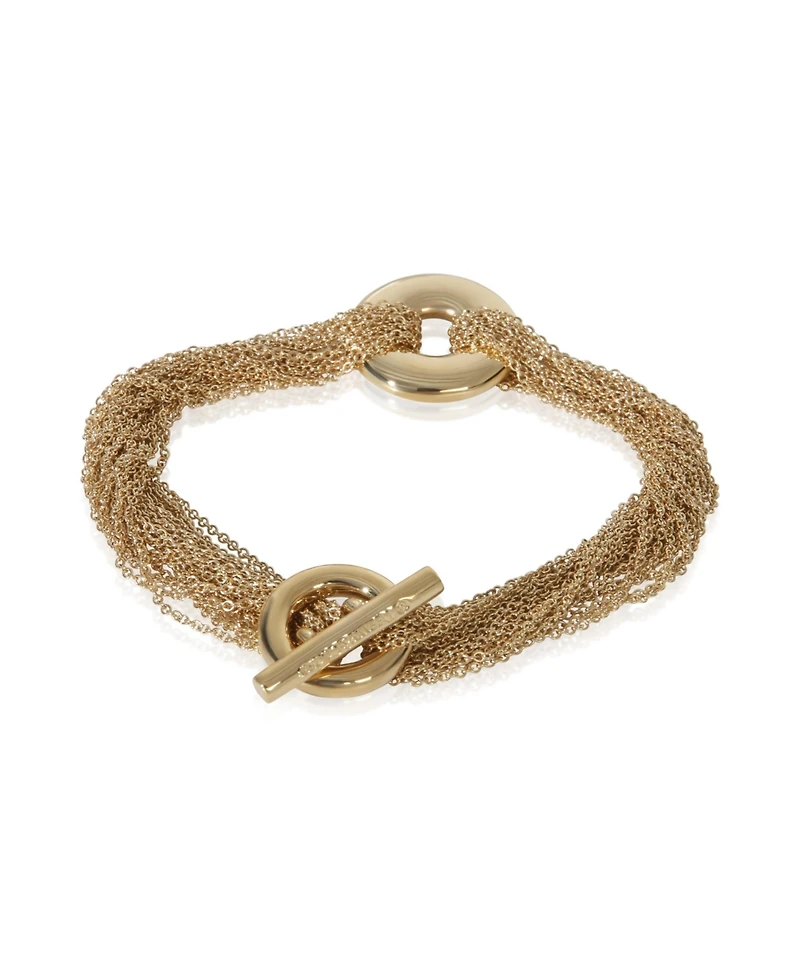 Pre-Owned Tiffany and Co Yellow Gold Multistrand Toggle Bracelet