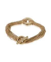 Pre-Owned Tiffany and Co Yellow Gold Multistrand Toggle Bracelet