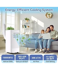 Xo 10,000 Btu Portable Standing 3-in-1 Ac with Remote, Led Display, Sleep Mode and Vent Kit for Up to 560 Sq. Ft