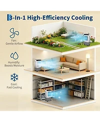 Xo Evaporative Air Cooler, 3000 Cfm, 5.3 Gal Tank, 120degree(s) Oscillation, 3 Speeds, Remote and Timer, Portable for Garage