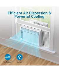 Xo 6000 Btu Window Ac Unit, Air Conditioner, 115V, Cools 350 Sq. Ft, WiFi App and Remote Control, Easy Install