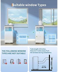 Xo 10,000 Btu Portable Ac with Heater, Remote, Led Display, Sleep Mode and Installation Kit for Up to 450 Sq. Ft