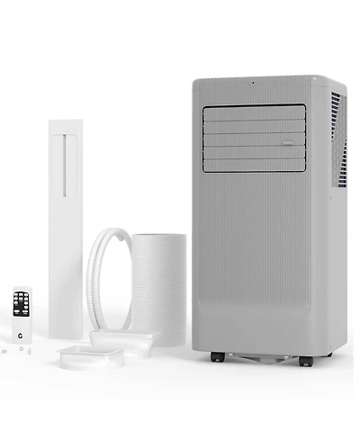 Xo 10,000 Btu Portable Silent Ac with Remote, Led Display, Sleep Mode and Installation Kit for Rooms Up to 450 Sq. Ft