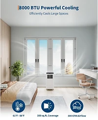 Xo 8,000 Btu Portable 3-in-1 Ac with Remote, Sleep Mode