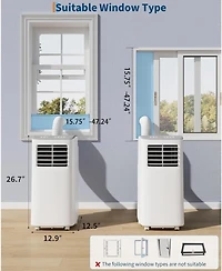 Xo 3-in-1 Portable Ac, 8,000 Btu Cooling, Dehumidifier and Fan for Rooms up to 350 Sq. Ft., Remote, Sleep Mode, 24H Timer