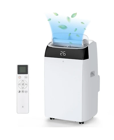 Xo 12,000 Btu Portable Ac for Up to 550 Sq. Ft. with Cooling, Fan and Dehumidifying, Remote, Backlit Led Panel, 24H Timer