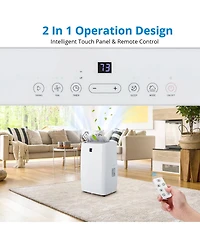 Xo 12,000 Btu Portable Ac, 3-in-1 Cooling, Fan and Dehumidifying, Remote Control, Timer, Window Kit, Wheels and Handles