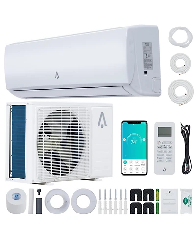 Xo 12000 Btu Mini Split Ac and Heat Pump, 21 SEER2 Inverter, WiFi and Alexa, Cools 750 Sq. Ft, 115V, Install Kit
