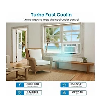 Xo 8000 Btu Window Air Conditioner, Fast Cooling to 350 Sq.Ft.,WiFi and Remote