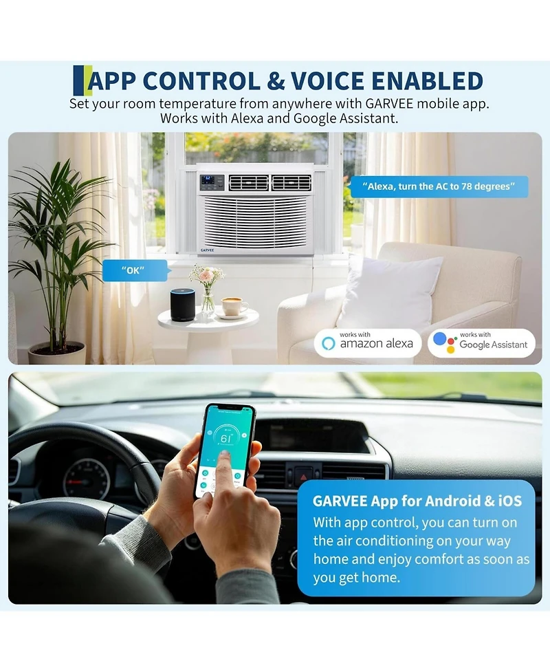 Xo 4-in-1 WiFi Smart 12000 Btu Window Air Conditioner with Heater, Remote/ App Controlfor Rooms Up to 550 Sq. Ft.
