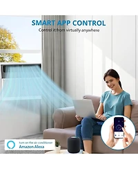 Xo U-Shaped 3 in 1 6000 Btu Window Air Conditioner with Remote and WiFi App Control for Office, Bedroom, 115V