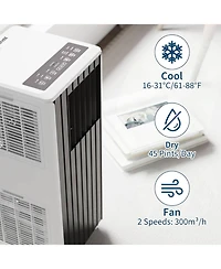 Xo 8000 Btu Plus Portable Air Conditioners, 3 in 1 with Cool, Dry, Fan Modes for Bedroom up to 350 Sq.Ft.