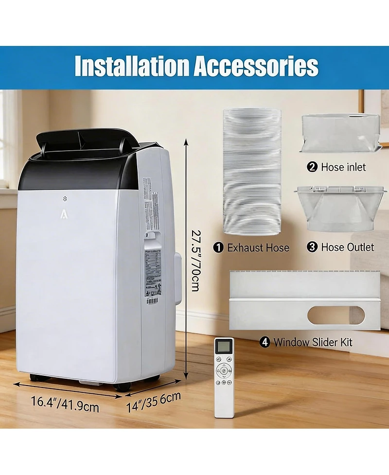 Xo 14,000 Btu 3 in-1 Ac Unit, with Dehumidifier and Fan