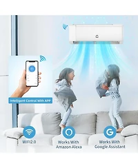 Xo 18,000 Btu Mini Split Air Conditioner and Heat Pump, Cools and Heats Up to 1250 Sq.ft. with WiFi, Alexa Control, 208-230v