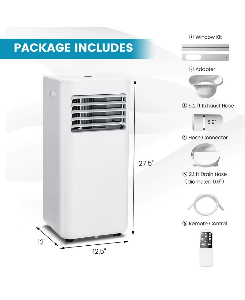 Ecooso 10000 Btu(Ashrae) Portable Air Conditioner with 4 Modes