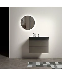 Sillysis 30" Floating Bathroom Vanity with Sink, Wall Mounted Modern Storage Cabinet without Faucet, Pre-Assembled