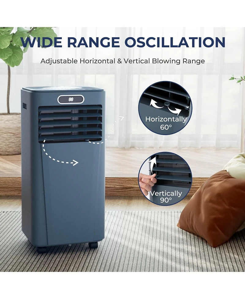 Ecooso 8000 Btu(Ashrae) 3-in-1 Portable Air Conditioner with Remote Control