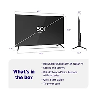 Roku 50" Select Series 4K Qled Smart Tv Dolby Vision Hdr Hdmi Usb Streaming - 50R5D5