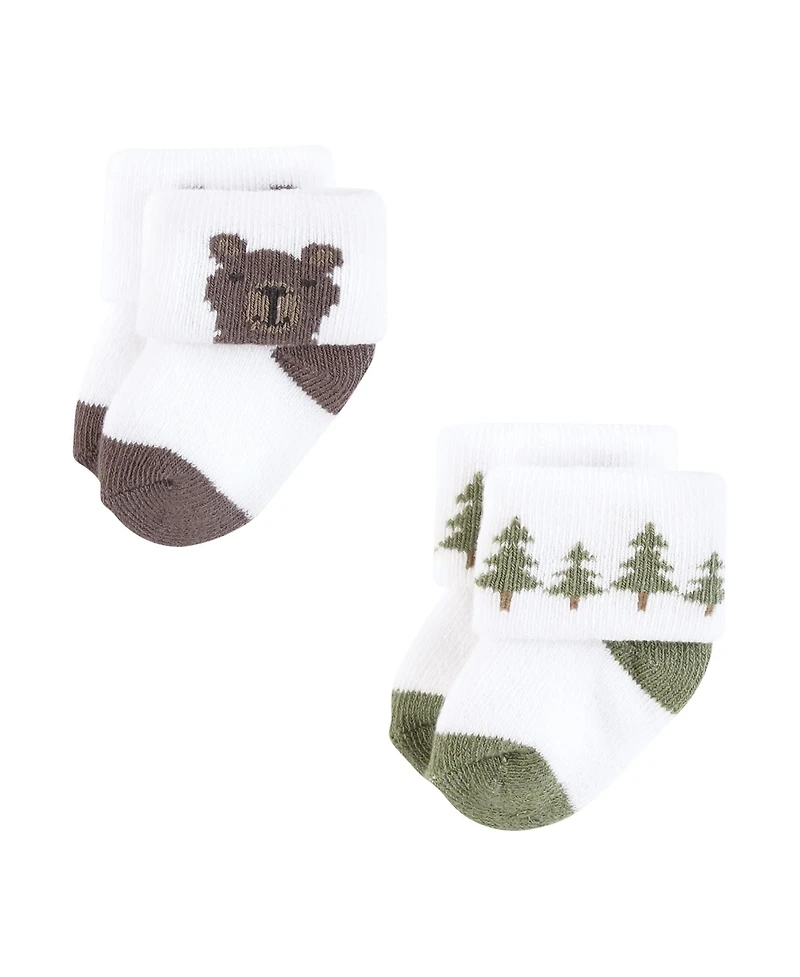 Hudson Baby Infant Boys Cotton Rich Newborn and Terry Socks 8-Pack