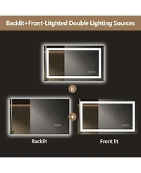 Rainsken 24x32 Inch Led Bathroom Mirror, Wall Mounted Anti-Fog Vanity Mirror, Shatterproof, Explosion-Resistant for Bathroom