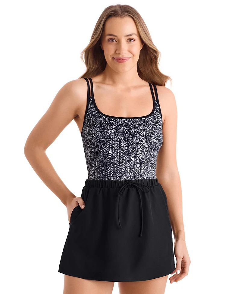 ShapeSolver Women's Sport Skirted Runaround One-Piece Swimsuit