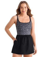 ShapeSolver Women's Sport Skirted Runaround One-Piece Swimsuit
