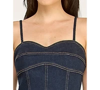 Rare Women's Indigo Denim Sweetheart Midi Dress