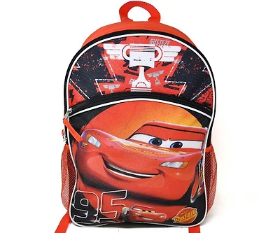Disney Cars Lightning Mcqueen Nylon School Backpack for Kids, with a front Pocket