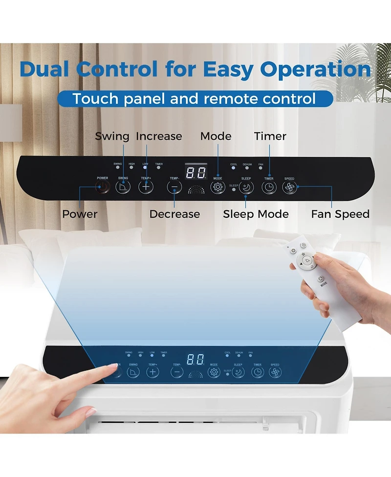 Ecooso 10000 Btu Portable Air Conditioner 3 in 1 Floor Ac Unit with Fan and Dehumidifier