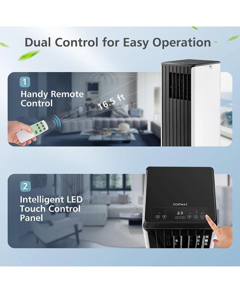 Ecooso 8000 Btu(Ashrae) Portable Air Conditioner with Cool Humidifier