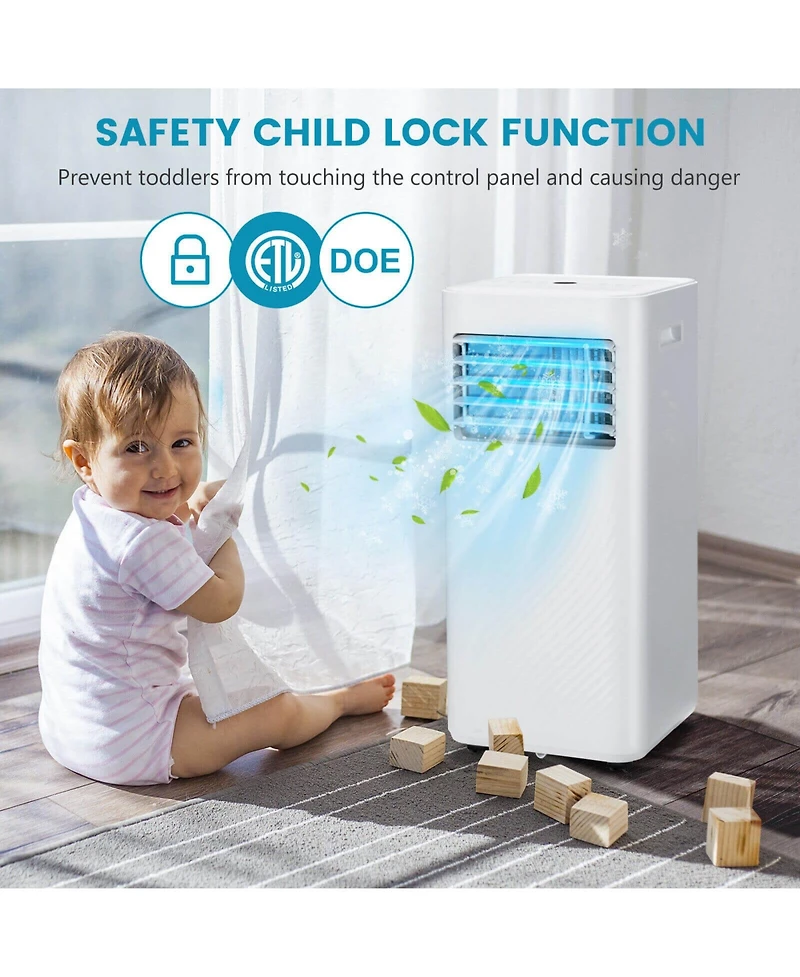 Ecooso 8000 Btu(Ashrae) Portable Air Conditioner Cools 250 Square Feet with Timer