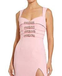 Mac Duggal Women's Sleeveless Crepe Gown With Embellished Bows