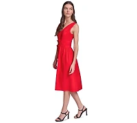 Karl Lagerfeld Paris Women's Double Bow Fit & Flare Midi Dress