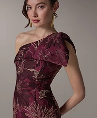 Donna Karan New York Petite Metallic One-Shoulder Gown